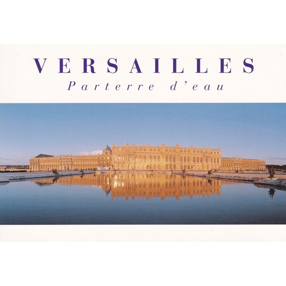 Versailles Palace Water Parterre Postcard European Travel Chrome Unposted